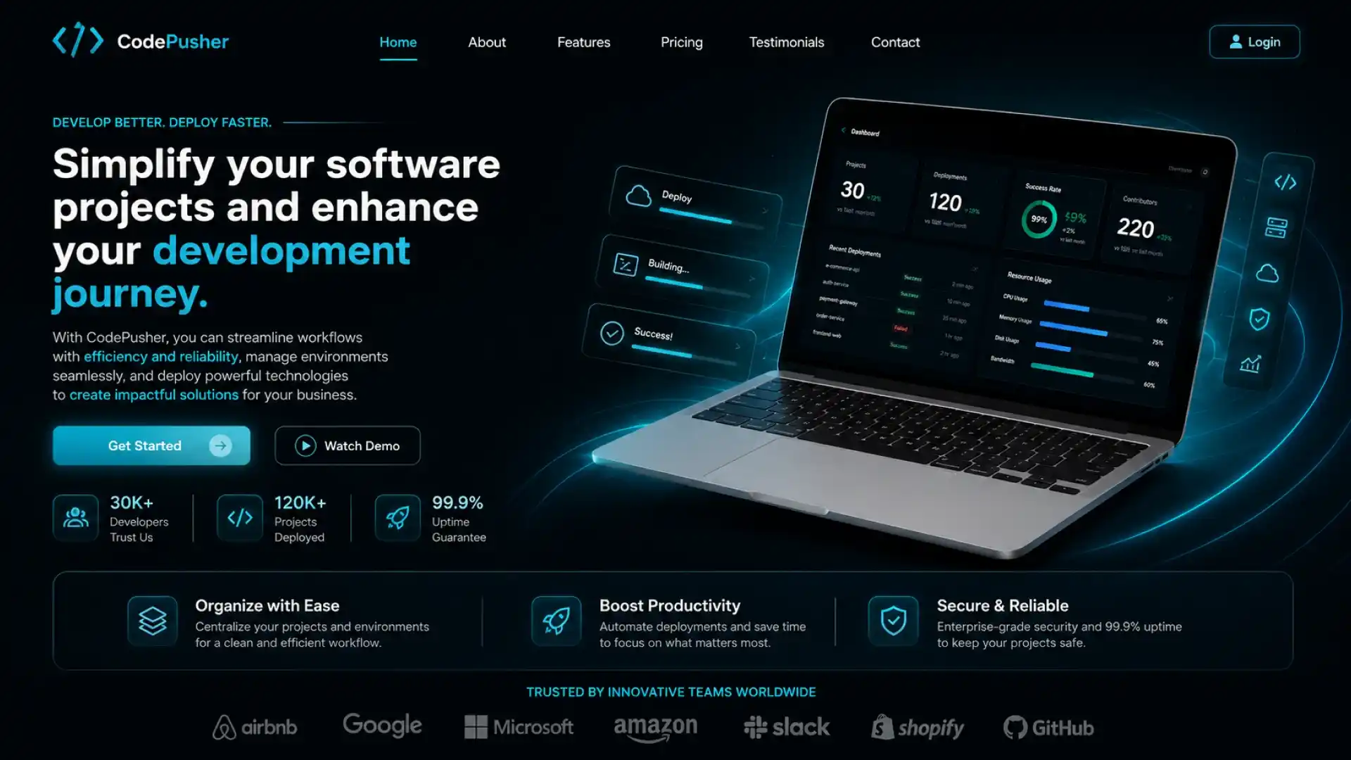 Code Pushe Landing Page